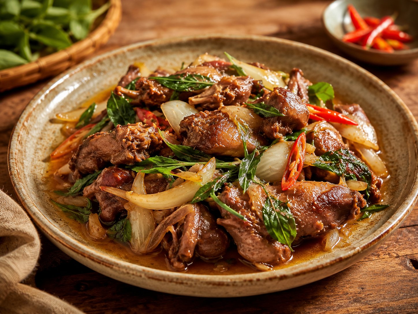 Chim cu xào hành răm