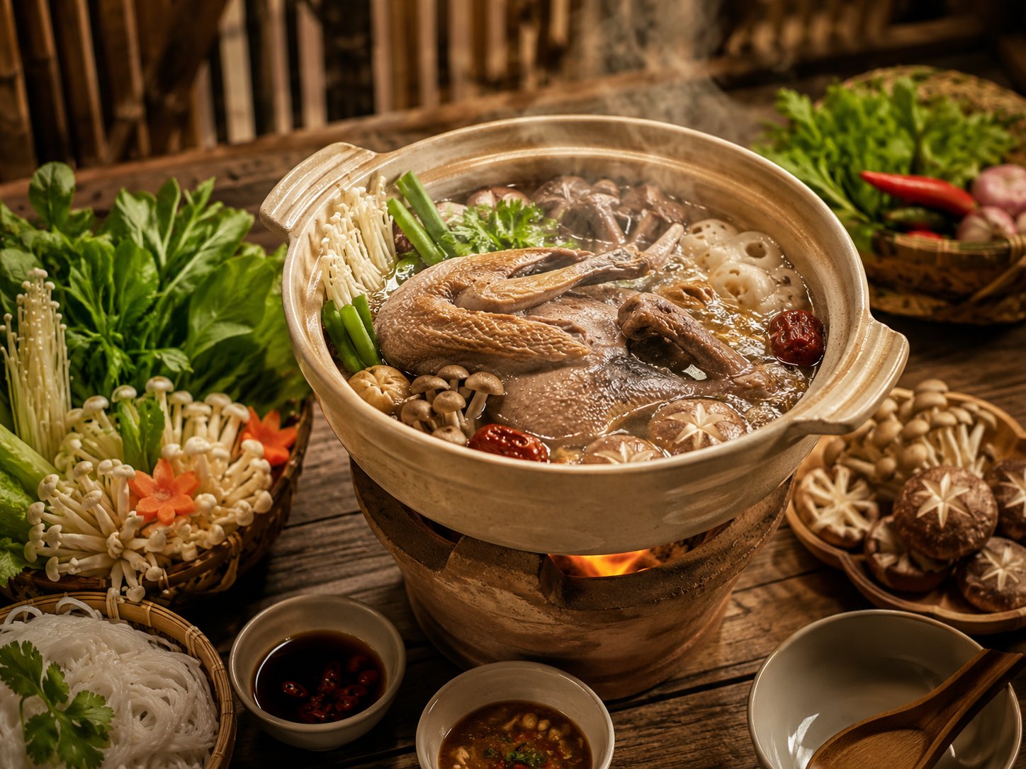 Lẩu chim cu nấm