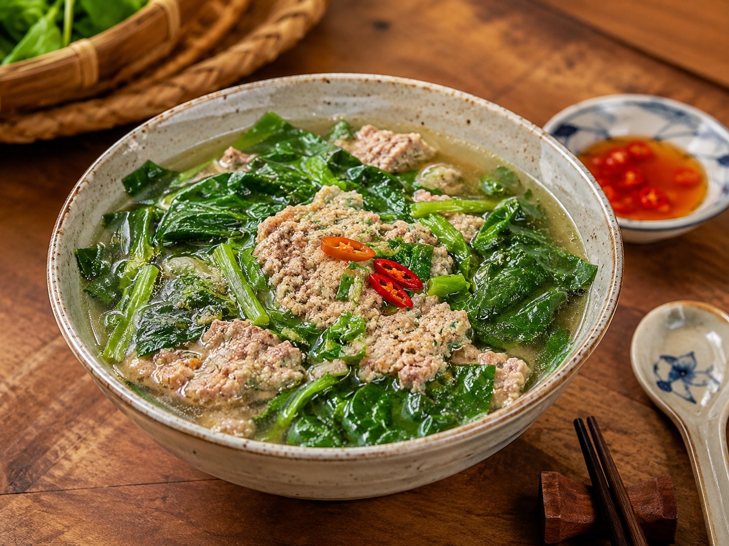 Canh cua mùng tơi
