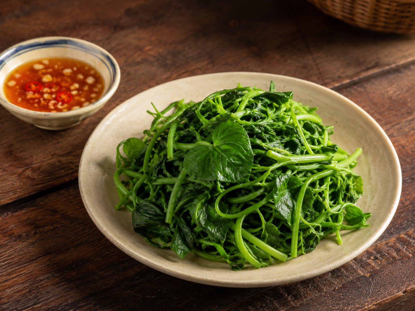Rau muống, tơi,  lang luộc 3